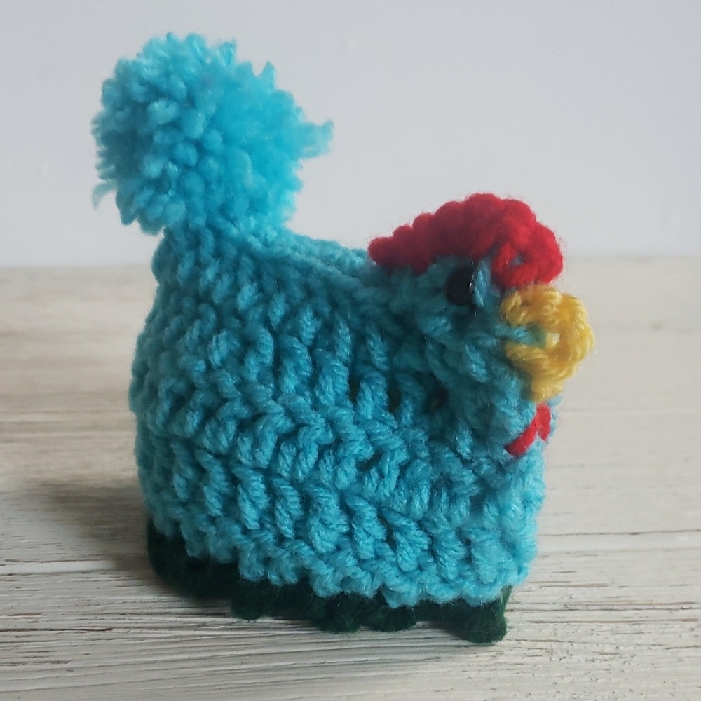 Handmade Crochet Blue Chick Easter Egg Chicken Cover